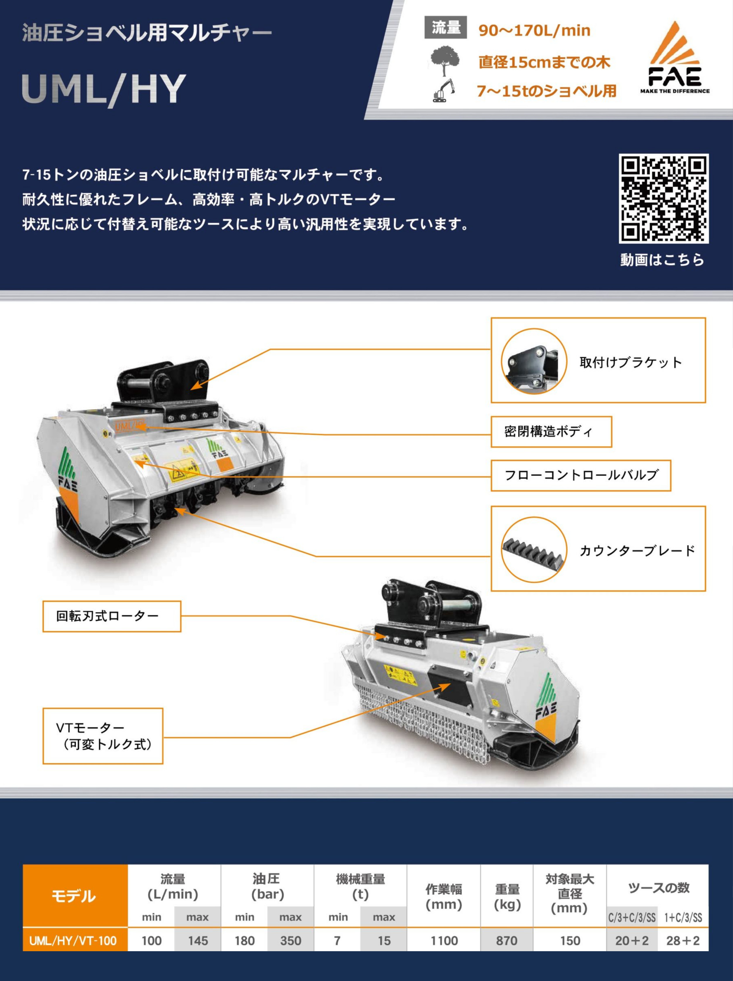 油圧ショベル用マルチャーUML/HYのカタログ画像